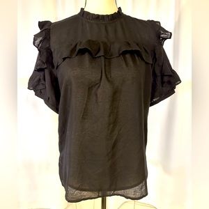 LOFT black Rayon/linen top
